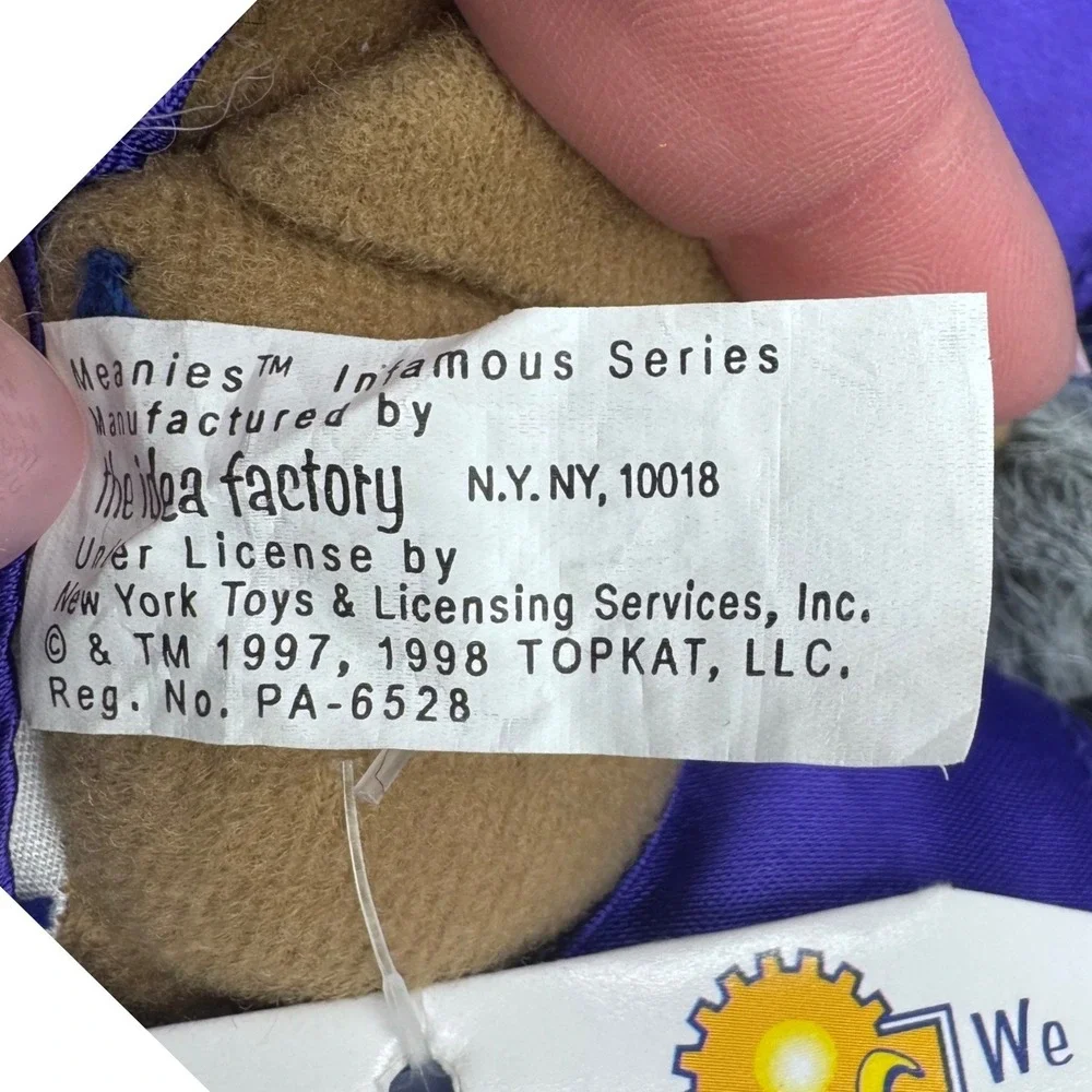 Infamous Meanies NWT Vintage 1998 Donkeyng the Promoter Plush Purple Suit Retro
